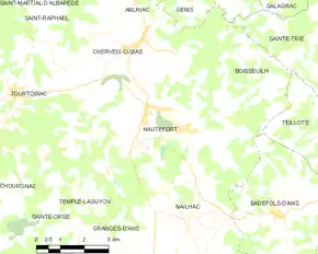 Poziția localității Hautefort