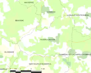 Poziția localității Rudeau-Ladosse
