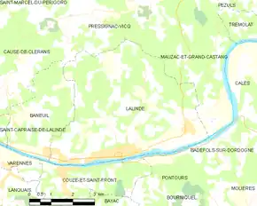 Poziția localității Lalinde