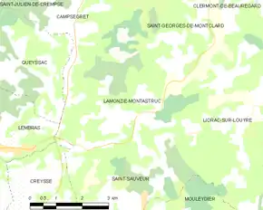 Poziția localității Lamonzie-Montastruc