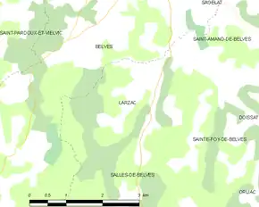 Poziția localității Larzac