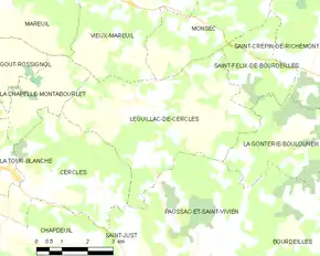 Poziția localității Léguillac-de-Cercles