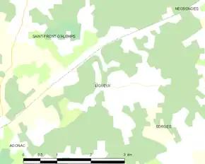 Poziția localității Ligueux