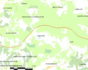 Poziția localității Limeyrat