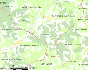 Poziția localității Loubejac