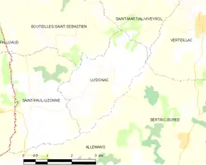 Poziția localității Lusignac
