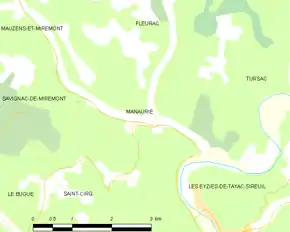 Poziția localității Manaurie