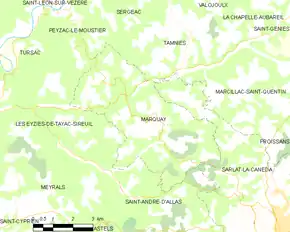 Poziția localității Marquay