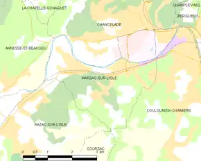 Poziția localității Marsac-sur-l'Isle