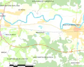 Poziția localității Ménesplet
