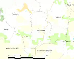 Poziția localității Mescoules