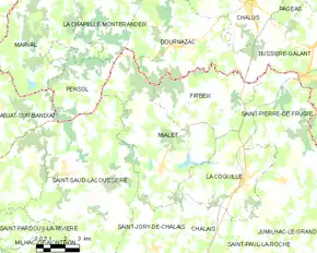 Poziția localității Mialet