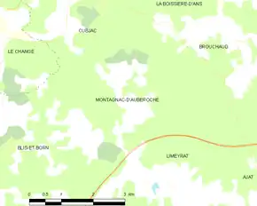 Poziția localității Montagnac-d'Auberoche