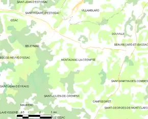 Poziția localității Montagnac-la-Crempse
