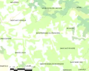 Poziția localității Montferrand-du-Périgord