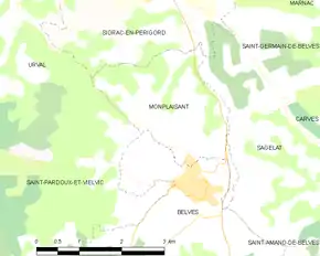 Poziția localității Monplaisant