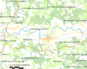 Poziția localității Montpon-Ménestérol