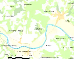 Poziția localității Mouzens