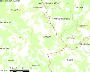 Poziția localității Nadaillac