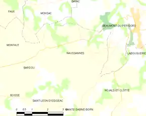 Poziția localității Naussannes