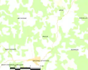 Poziția localității Paulin