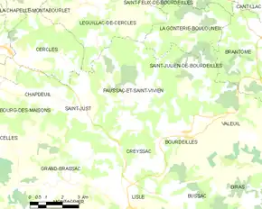 Poziția localității Paussac-et-Saint-Vivien