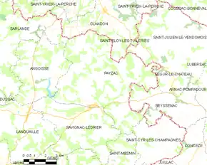 Poziția localității Payzac