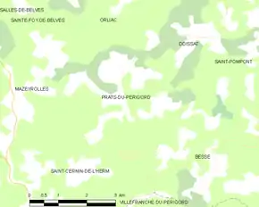 Poziția localității Prats-du-Périgord