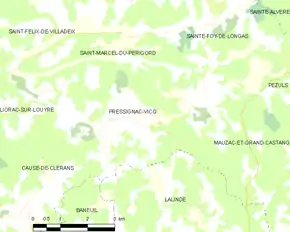 Poziția localității Pressignac-Vicq