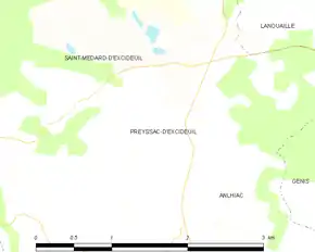 Poziția localității Preyssac-d'Excideuil