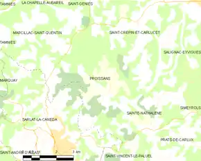Poziția localității Proissans