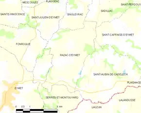 Poziția localității Razac-d'Eymet