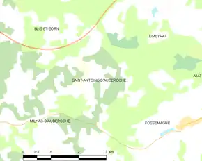 Poziția localității Saint-Antoine-d'Auberoche