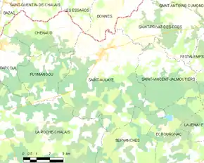 Poziția localității Saint-Aulaye