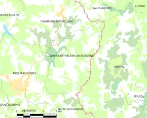 Poziția localității Saint-Barthélemy-de-Bussière