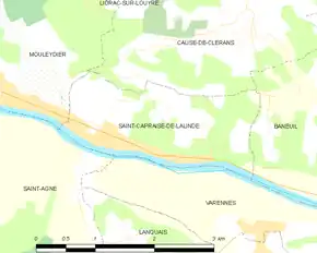 Poziția localității Saint-Capraise-de-Lalinde