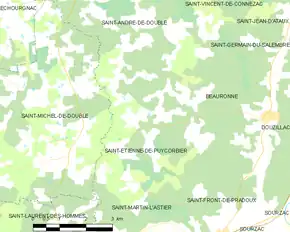 Poziția localității Saint-Étienne-de-Puycorbier