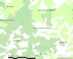 Poziția localității Saint-Julien-de-Crempse
