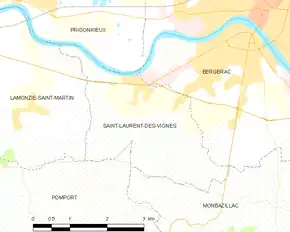 Poziția localității Saint-Laurent-des-Vignes