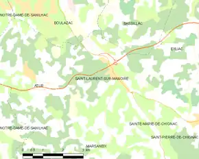 Poziția localității Saint-Laurent-sur-Manoire