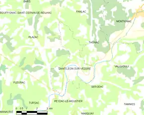 Poziția localității Saint-Léon-sur-Vézère