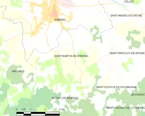 Poziția localității Saint-Martin-de-Ribérac
