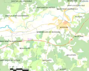 Poziția localității Saint-Médard-de-Mussidan
