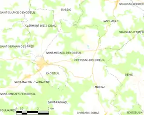 Poziția localității Saint-Médard-d'Excideuil