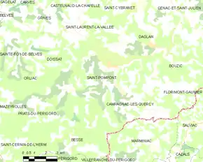 Poziția localității Saint-Pompont