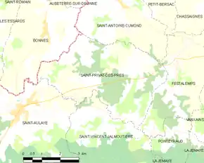 Poziția localității Saint-Privat-des-Prés