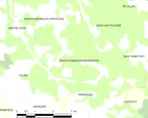 Poziția localității Saint-Romain-de-Monpazier