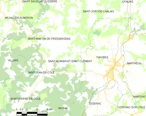 Poziția localității Saint-Romain-et-Saint-Clément