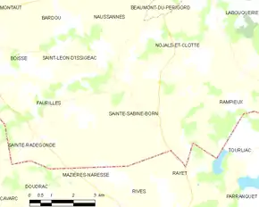 Poziția localității Sainte-Sabine-Born