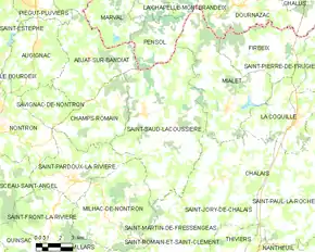 Poziția localității Saint-Saud-Lacoussière